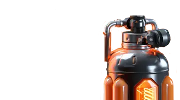 Изображение футуристической канистры с топливом, символизирующее энергию и усиление приветственного бонуса в Казино Vulkan 24.